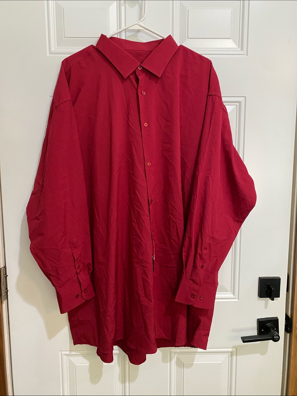 Jones New York Men's Deep Red Long-Sleeve Button-Up Shirt